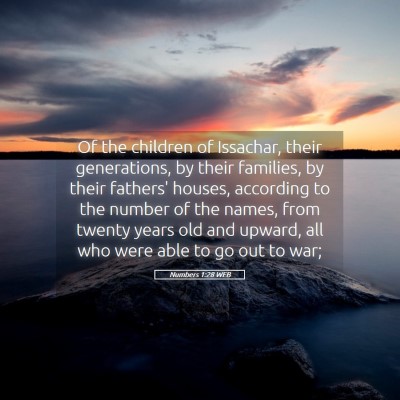 Picture 05 - Numbers 1:28 WEB - Of the children of Issachar, their generations, - Bible Verse Picture