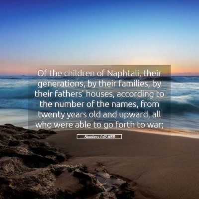 Picture 05 - Numbers 1:42 WEB - Of the children of Naphtali, their generations, - Bible Verse Picture