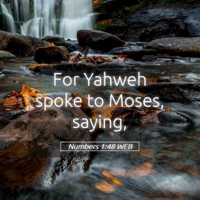 Picture 05 - Numbers 1:48 WEB - For Yahweh spoke to Moses, - Bible Verse Picture