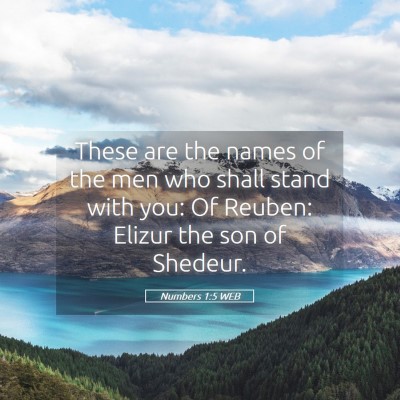 Picture 05 - Numbers 1:5 WEB - These are the names of the men who shall stand - Bible Verse Picture