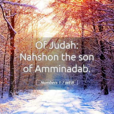 Picture 05 - Numbers 1:7 WEB - Of Judah: Nahshon the son of - Bible Verse Picture