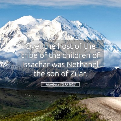 Picture 05 - Numbers 10:15 WEB - Over the host of the tribe of the children of - Bible Verse Picture