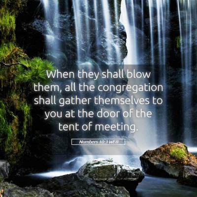 Picture 05 - Numbers 10:3 WEB - When they shall blow them, all the congregation - Bible Verse Picture