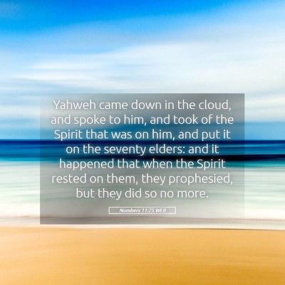 Picture 05 - Numbers 11:25 WEB - Yahweh came down in the cloud, and spoke to him, - Bible Verse Picture