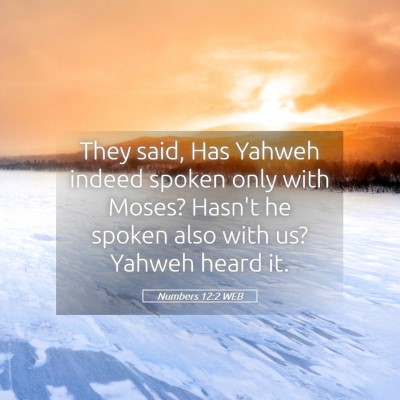 Picture 05 - Numbers 12:2 WEB - They said, Has Yahweh indeed spoken only with - Bible Verse Picture