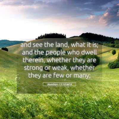 Picture 05 - Numbers 13:18 WEB - and see the land, what it is; and the people who - Bible Verse Picture