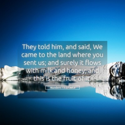Picture 05 - Numbers 13:27 WEB - They told him, and said, We came to the land - Bible Verse Picture