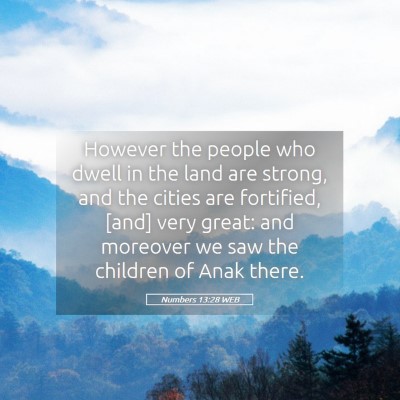 Picture 05 - Numbers 13:28 WEB - However the people who dwell in the land are - Bible Verse Picture