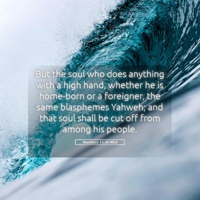 Picture 05 - Numbers 15:30 WEB - But the soul who does anything with a high hand, - Bible Verse Picture