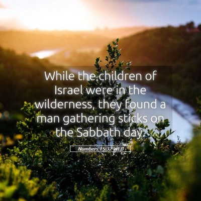Picture 05 - Numbers 15:32 WEB - While the children of Israel were in the - Bible Verse Picture