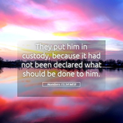 Picture 05 - Numbers 15:34 WEB - They put him in custody, because it had not been - Bible Verse Picture
