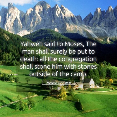 Picture 05 - Numbers 15:35 WEB - Yahweh said to Moses, The man shall surely be put - Bible Verse Picture