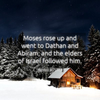 Picture 05 - Numbers 16:25 WEB - Moses rose up and went to Dathan and Abiram; and - Bible Verse Picture