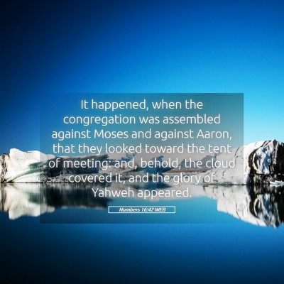 Picture 05 - Numbers 16:42 WEB - It happened, when the congregation was assembled - Bible Verse Picture