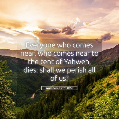 Picture 05 - Numbers 17:13 WEB - Everyone who comes near, who comes near to the - Bible Verse Picture