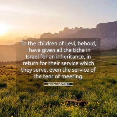 Picture 05 - Numbers 18:21 WEB - To the children of Levi, behold, I have given all - Bible Verse Picture