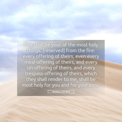 Picture 05 - Numbers 18:9 WEB - This shall be your of the most holy things, - Bible Verse Picture