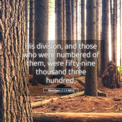 Picture 05 - Numbers 2:13 WEB - His division, and those who were numbered of - Bible Verse Picture