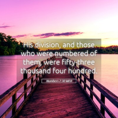 Picture 05 - Numbers 2:30 WEB - His division, and those who were numbered of - Bible Verse Picture