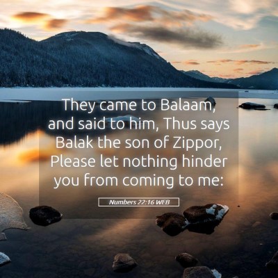Picture 05 - Numbers 22:16 WEB - They came to Balaam, and said to him, Thus says - Bible Verse Picture