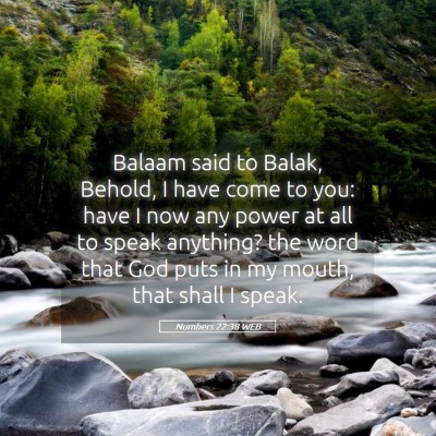 Picture 05 - Numbers 22:38 WEB - Balaam said to Balak, Behold, I have come to you: - Bible Verse Picture