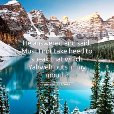 Picture 05 - Numbers 23:12 WEB - He answered and said, Must I not take heed to - Bible Verse Picture