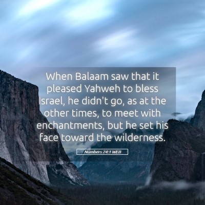 Picture 05 - Numbers 24:1 WEB - When Balaam saw that it pleased Yahweh to bless - Bible Verse Picture