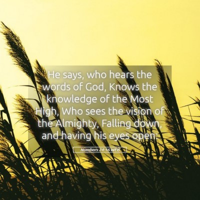 Picture 05 - Numbers 24:16 WEB - He says, who hears the words of God, Knows the - Bible Verse Picture