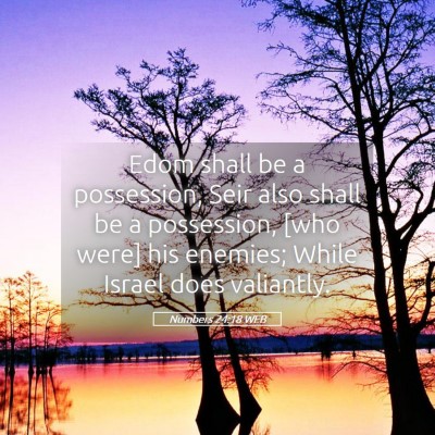 Picture 05 - Numbers 24:18 WEB - Edom shall be a possession, Seir also shall be a - Bible Verse Picture