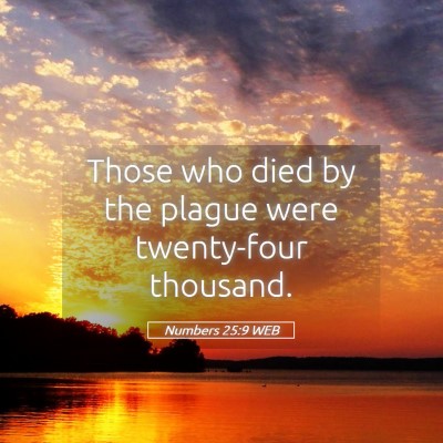 Picture 05 - Numbers 25:9 WEB - Those who died by the plague were twenty-four - Bible Verse Picture