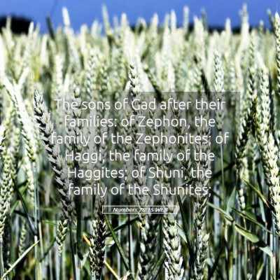 Picture 05 - Numbers 26:15 WEB - The sons of Gad after their families: of Zephon, - Bible Verse Picture