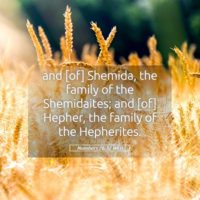 Picture 05 - Numbers 26:32 WEB - and [of] Shemida, the family of the Shemidaites; - Bible Verse Picture