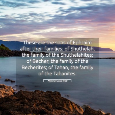Picture 05 - Numbers 26:35 WEB - These are the sons of Ephraim after their - Bible Verse Picture