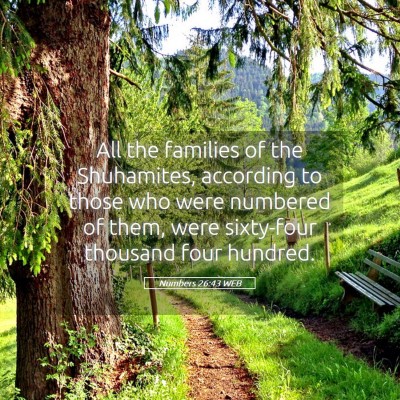 Picture 05 - Numbers 26:43 WEB - All the families of the Shuhamites, according to - Bible Verse Picture