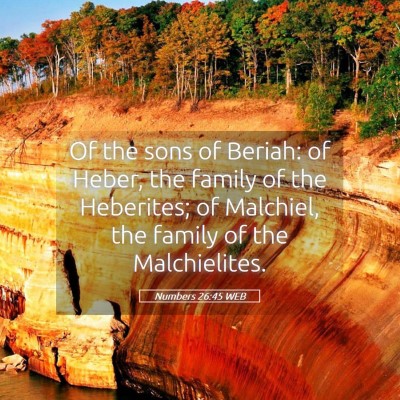 Picture 05 - Numbers 26:45 WEB - Of the sons of Beriah: of Heber, the family of - Bible Verse Picture
