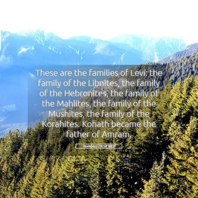 Picture 05 - Numbers 26:58 WEB - These are the families of Levi: the family of the - Bible Verse Picture