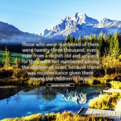 Picture 05 - Numbers 26:62 WEB - Those who were numbered of them were twenty-three - Bible Verse Picture
