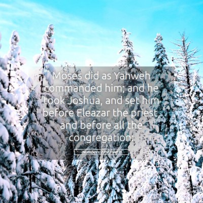 Picture 05 - Numbers 27:22 WEB - Moses did as Yahweh commanded him; and he took - Bible Verse Picture