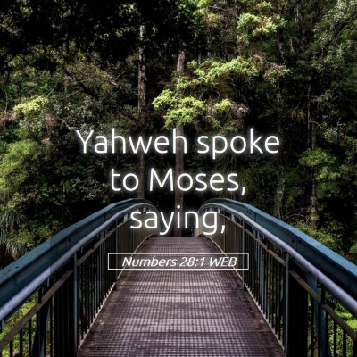 Picture 05 - Numbers 28:1 WEB - Yahweh spoke to Moses, - Bible Verse Picture