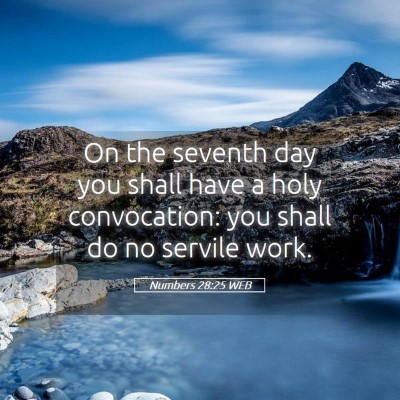 Picture 05 - Numbers 28:25 WEB - On the seventh day you shall have a holy - Bible Verse Picture