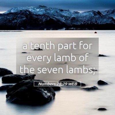 Picture 05 - Numbers 28:29 WEB - a tenth part for every lamb of the seven - Bible Verse Picture