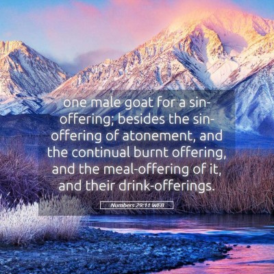 Picture 05 - Numbers 29:11 WEB - one male goat for a sin-offering; besides the - Bible Verse Picture