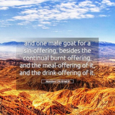Picture 05 - Numbers 29:28 WEB - and one male goat for a sin-offering, besides the - Bible Verse Picture