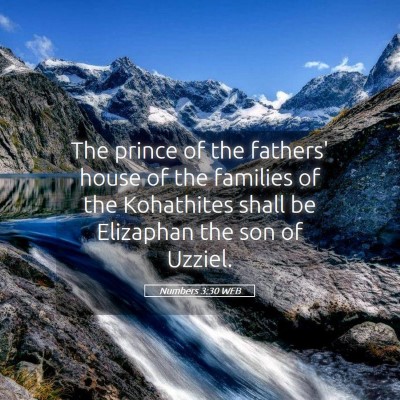 Picture 05 - Numbers 3:30 WEB - The prince of the fathers' house of the families - Bible Verse Picture