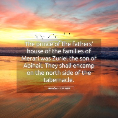 Picture 05 - Numbers 3:35 WEB - The prince of the fathers' house of the families - Bible Verse Picture