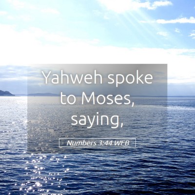Picture 05 - Numbers 3:44 WEB - Yahweh spoke to Moses, - Bible Verse Picture