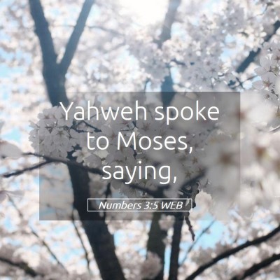 Picture 05 - Numbers 3:5 WEB - Yahweh spoke to Moses, - Bible Verse Picture