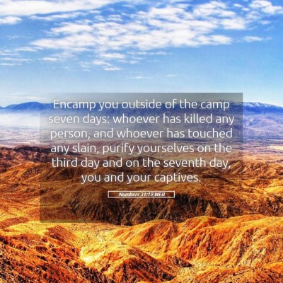 Picture 05 - Numbers 31:19 WEB - Encamp you outside of the camp seven days: - Bible Verse Picture