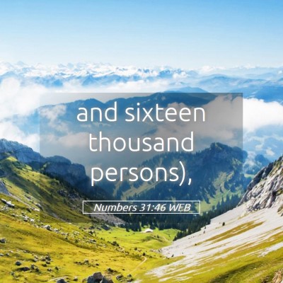 Picture 05 - Numbers 31:46 WEB - and sixteen thousand - Bible Verse Picture