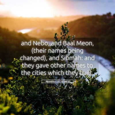 Picture 05 - Numbers 32:38 WEB - and Nebo, and Baal Meon, (their names being - Bible Verse Picture